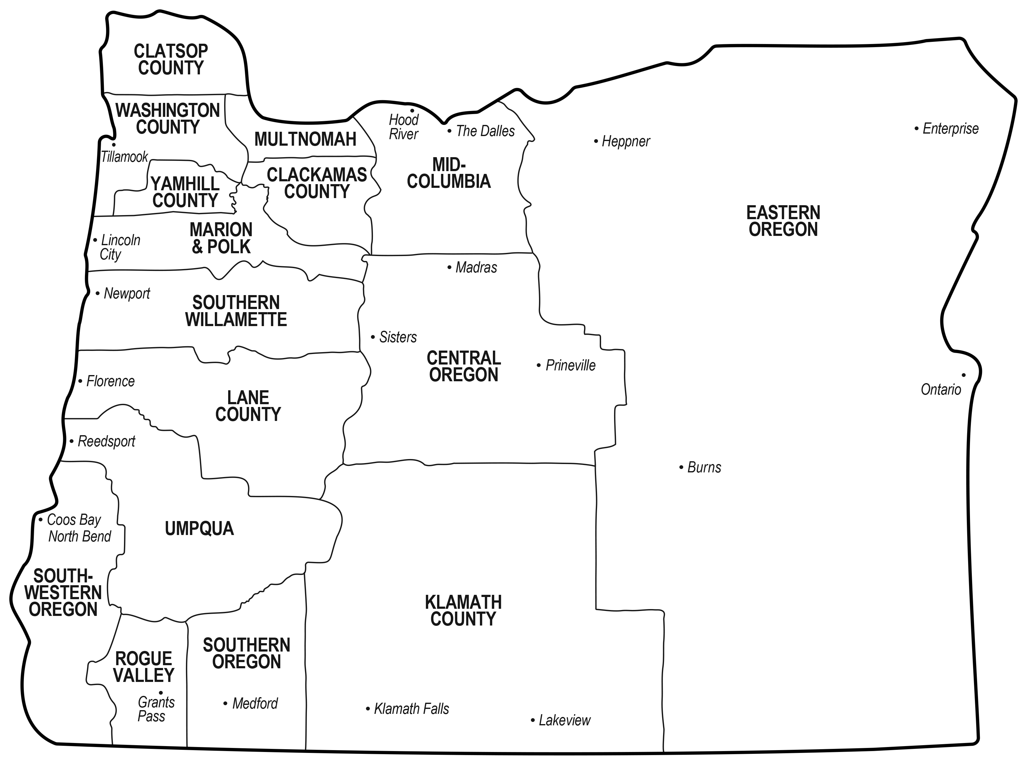 Oregon Dental Society Component Map